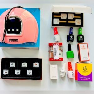 DIY Gel Nail Polish Set w/ 20 colors, UV LED lamp, base/top coats